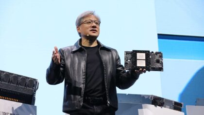 Nvidia chief executive Jensen Huang has rejected calls for AI regulation, saying market forces can manage the risks as rival bosses clash over safety.