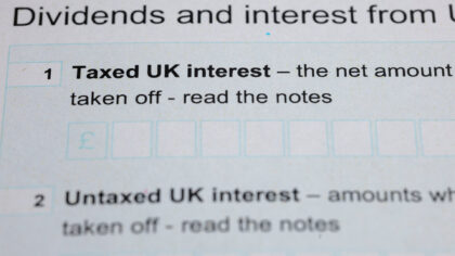 Dividend tax rates rose by two percentage points for the 2026/27 tax year. The ordinary rate went from 8.75 per cent to 10.75 per cent and the upper rate from 33.75 per cent to 35.75 per cent. The additional rate was left at 39.35 per cent.